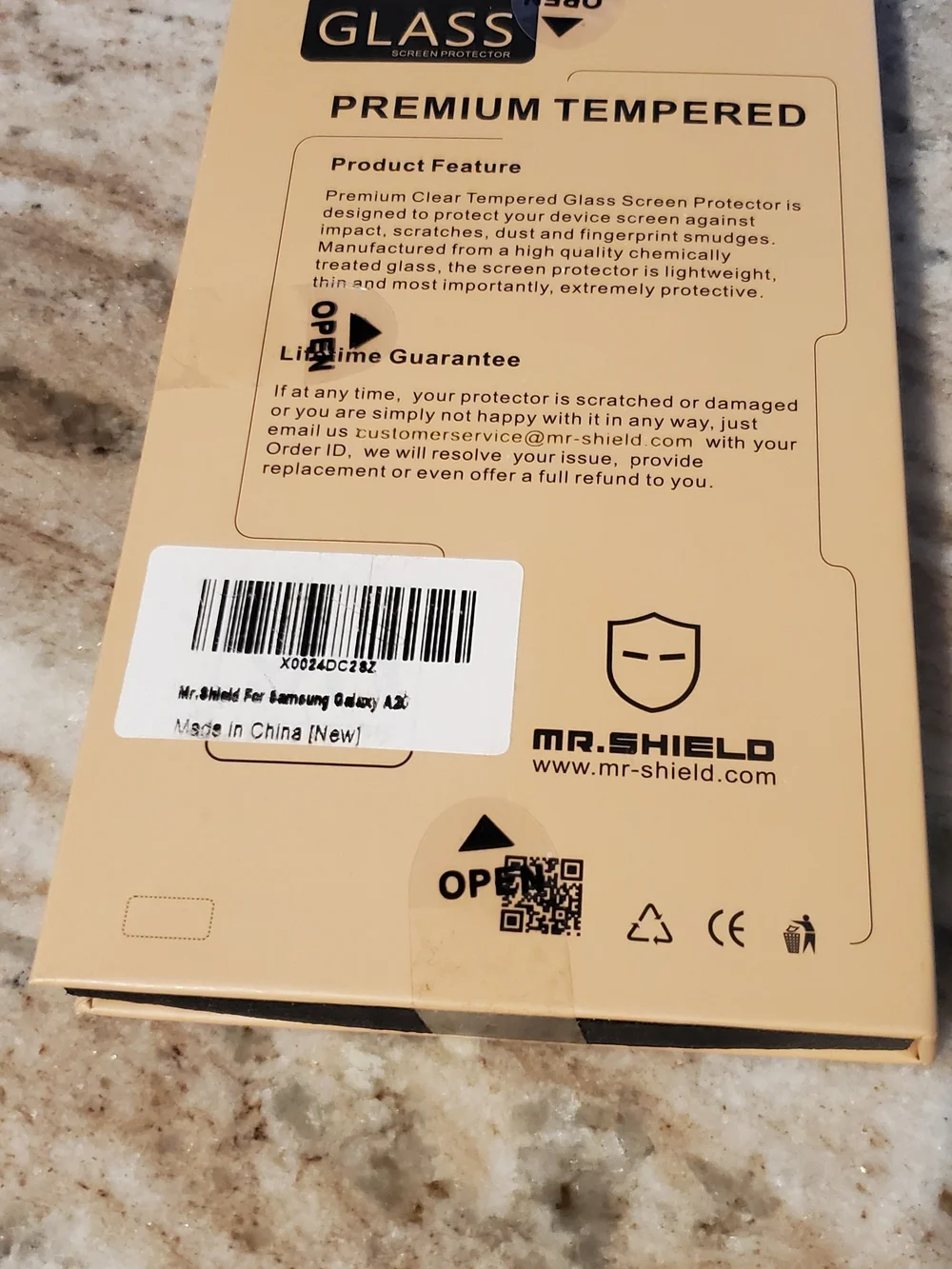 MR.SHIELD Premium Tempered Glass Screen Protector - Beige Packaging